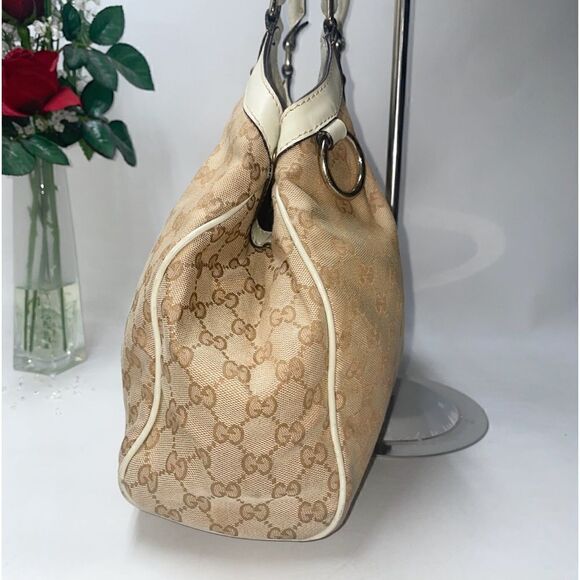 BEAUTIFUL! Authentic Gucci Sukey GG Logo Leather Trim Tote B… - Picture 3 of 13